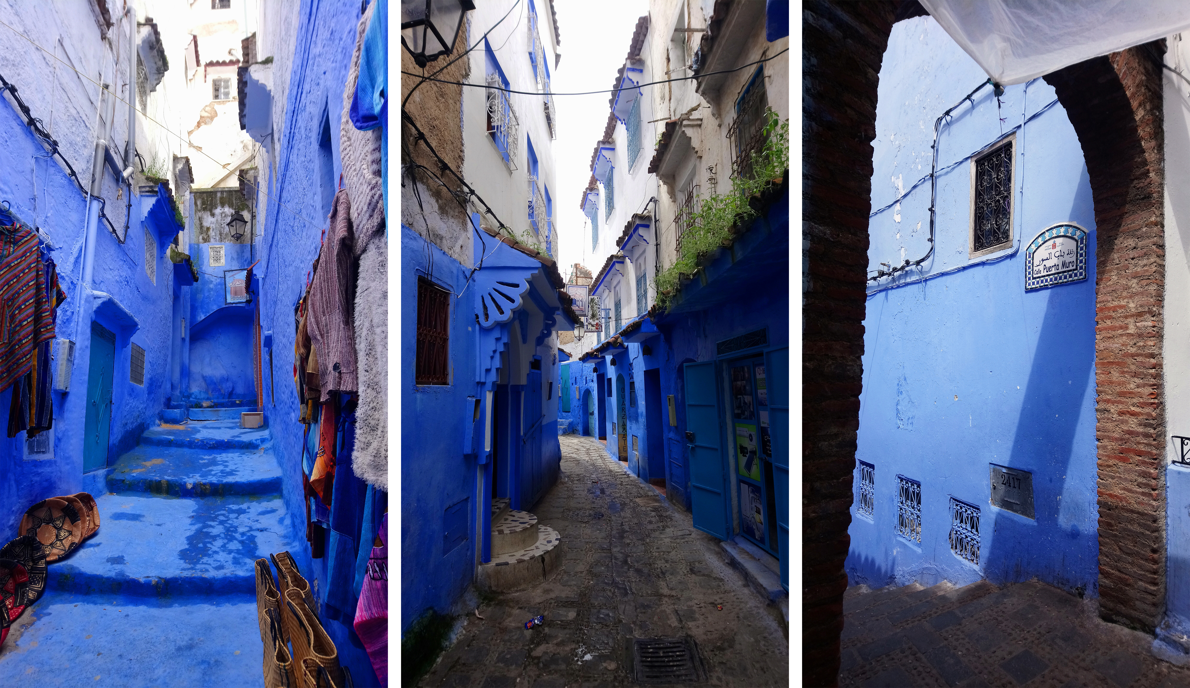 Color azul de las calles de Chaouen
