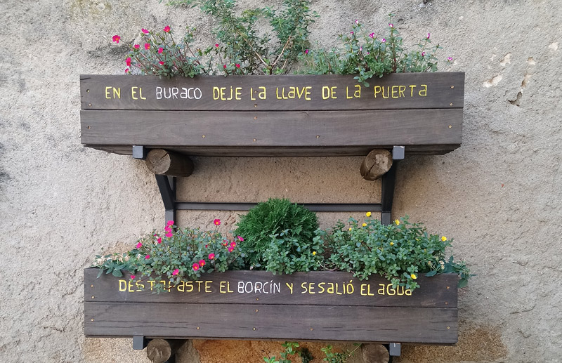 Frases en macetas en San Martín del Castañar