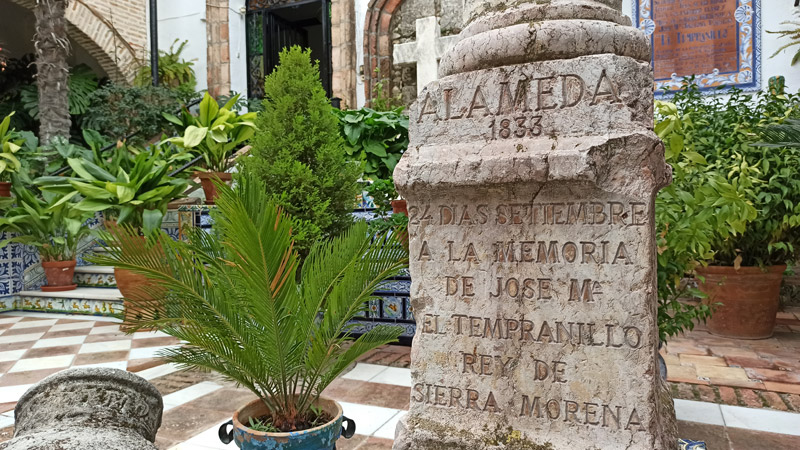 Lápida de José María el Tempranillo en Alameda (Málaga)